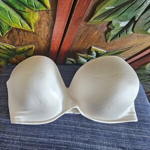 Cacique Elegant White Padded  Strapless Bra 38DDD